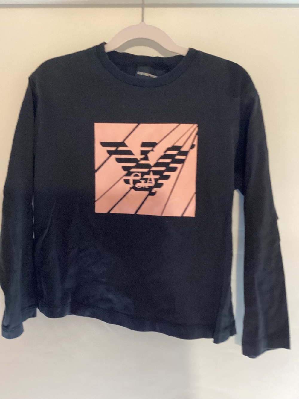 Emporio Armani long sleeve black tshirt size 8 and 12 girls